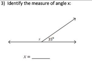 Identify the measure of angle x: 35-example-1