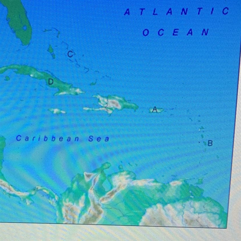 ￼￼ Match the leather with the place it represents on the map The Bahamas Martinique-example-1