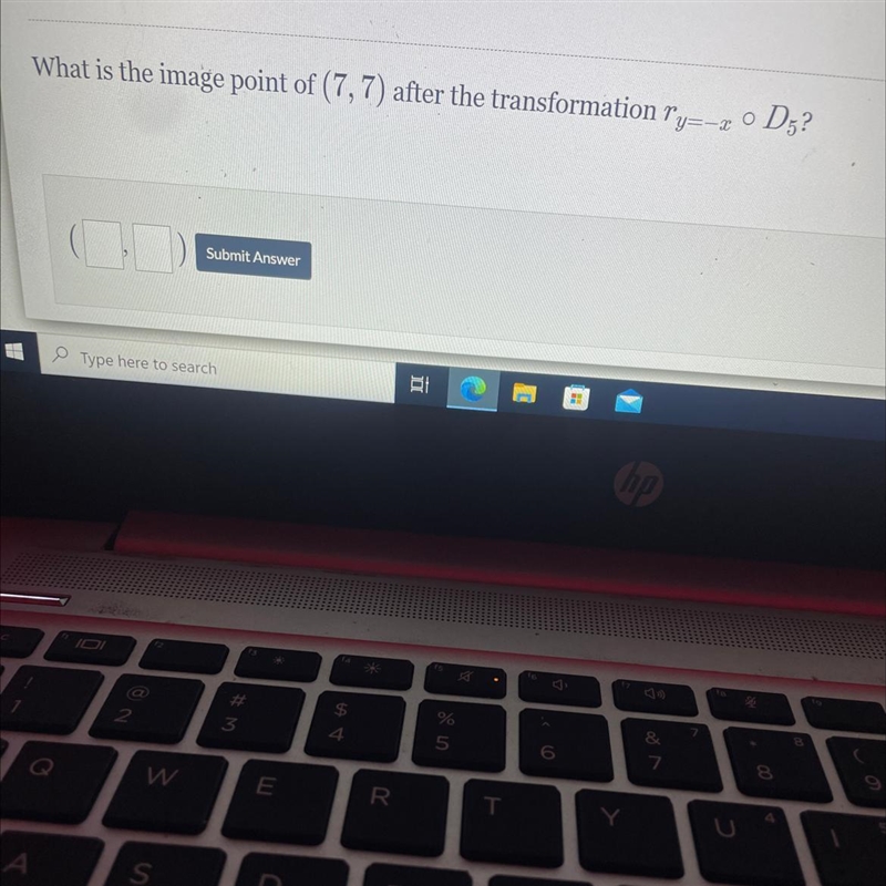 What is the image point of (7,7) after the transfer r y= -x-example-1