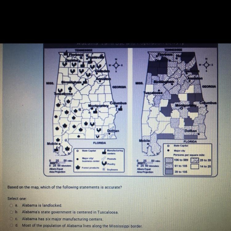 Using the exhibit, choose the letter for of the best answer, based on the map, which-example-1