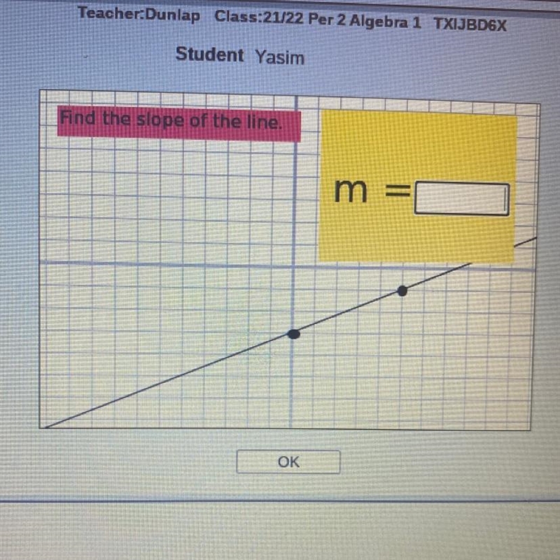 Find the slope of the line. m=-example-1