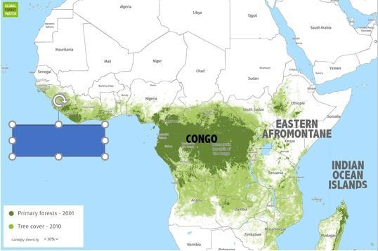 What physical feature is labeled in green on the map? Question 2 options: African-example-1