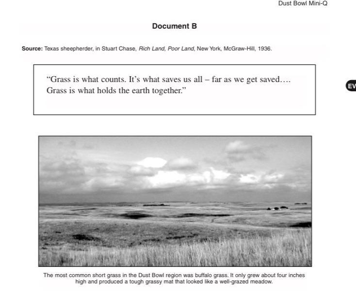 How does the document help you answer the question: What caused the dust bowl? Explain-example-1