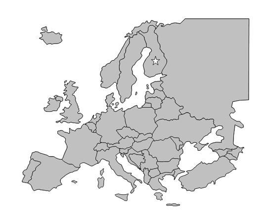 The star is marking which country on the map A. Finland B. Norway C. Sweden D. Estonia-example-1