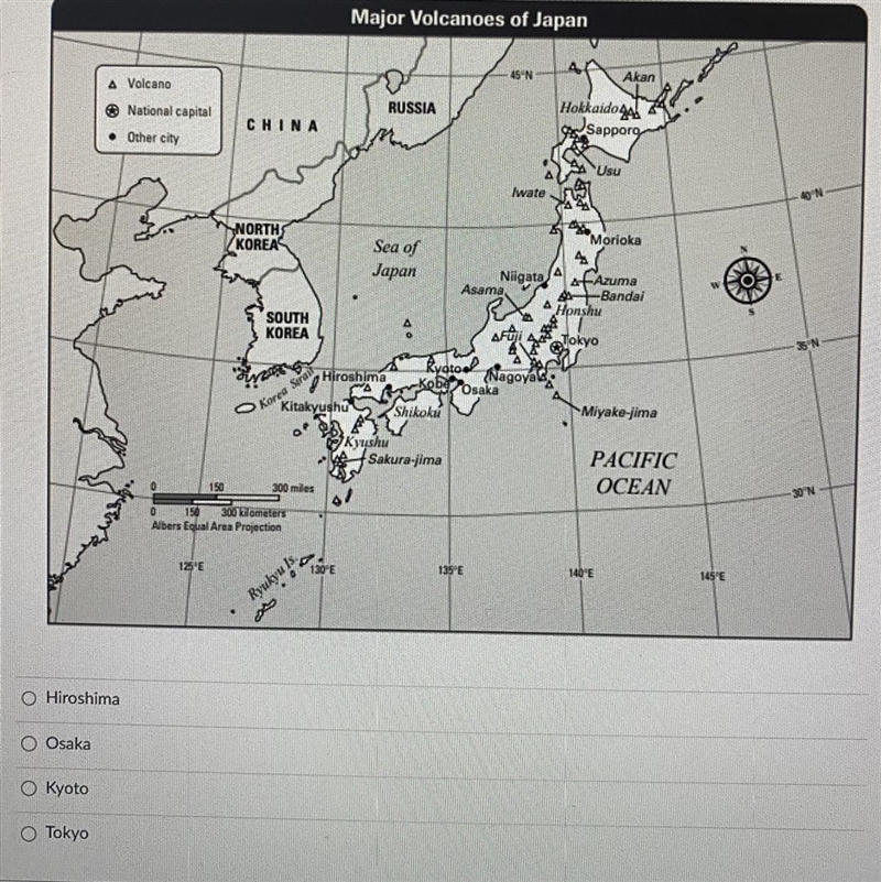 Question 7 Use the map to answer the following question: Around what city is the highest-example-1