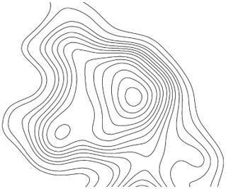 The following topographic map shows a mountain with a sharp peak. How will weathering-example-1