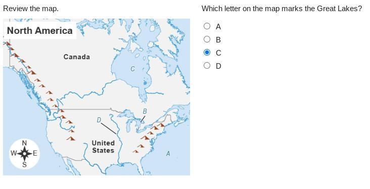 Review the map Where is the great lakes-example-1