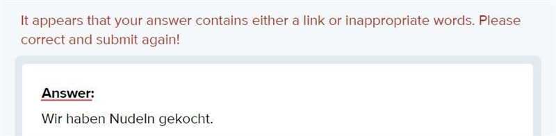 Fill in the blanks with the present perfect tense of the given verb. Wir___Nudeln-example-1