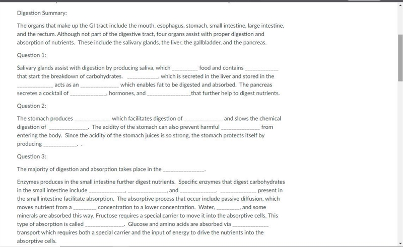 This is for food nutrition. The list of words are the words for the blanks in the-example-4