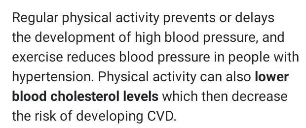 Explain how physical activity reduces the risk for developing cardiovascular problems-example-1