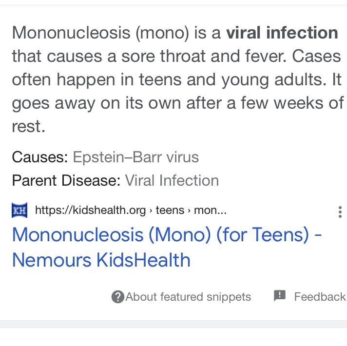 True or false mononucleosis is caused by bacteria-example-1