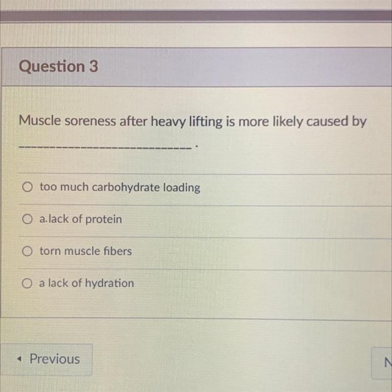 Muscle soreness after heavy lifting is more likely caused by-example-1