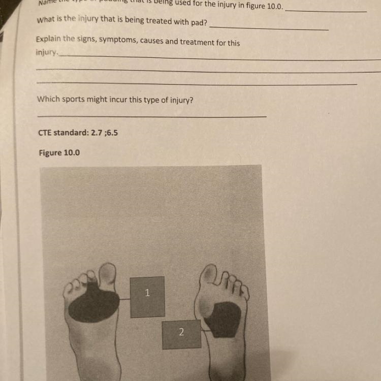 Name the type of padding that is being used for the injury in figure 10.0. What is-example-1