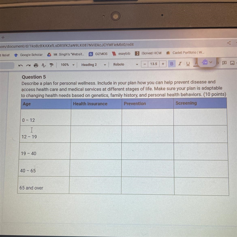 Question 5 Describe a plan for personal wellness. Include in your plan how you can-example-1