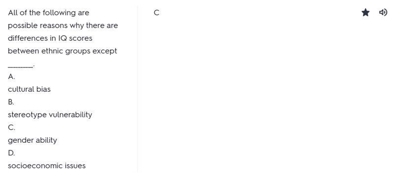 All of the following are possible reasons why there are differences in IQ scores between-example-1