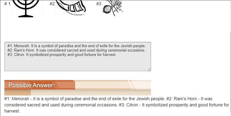 Name and explain the meaning of each of the three Jewish symbols below.-example-1