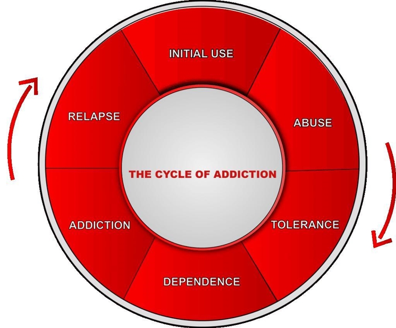 What is the first stage in the cycle of addiction?-example-1