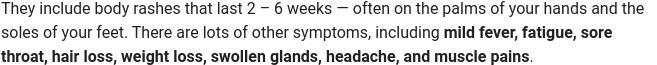 What is Syphilis? What are the symptoms (if any) and things that happen when you have-example-1