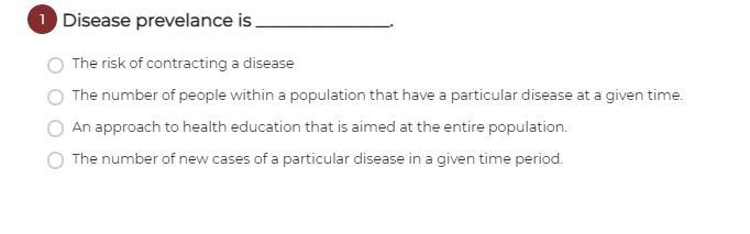 Disease prevelance is _______________.-example-1