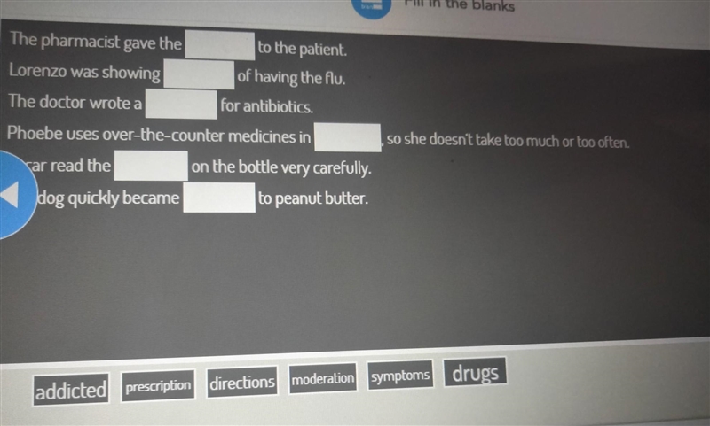 The pharmacist gave the to the patient help help ​-example-1