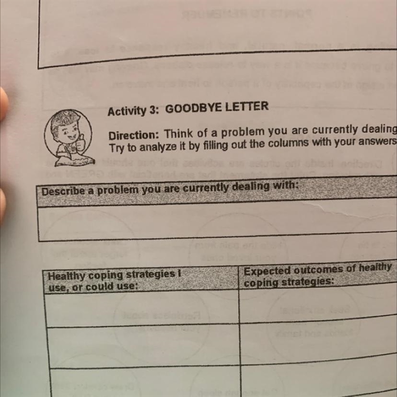 Think of a problem you are currently dealing with try to analyze it by filling out-example-1