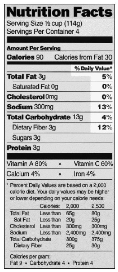 Directions: Answer the questions based on the information provided on the food label-example-1