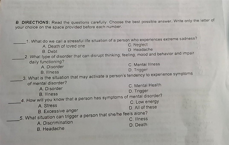 Read the questions carefully.Choose the best possible answer. Pa answer na nmn pi-example-1