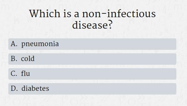 Which is a non-infectious disease?-example-1