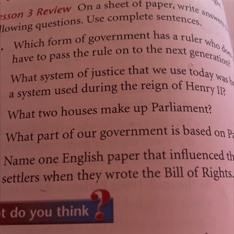 What part of our government is based on parliament ?-example-1