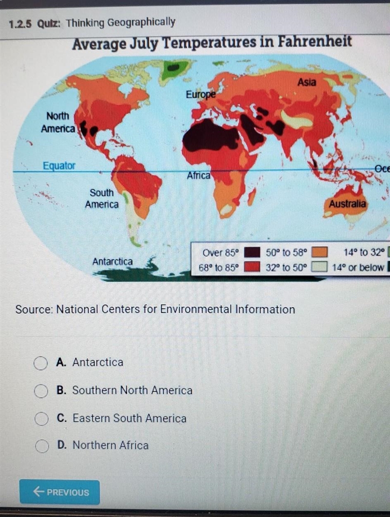 Which part of the world would be the best place to conduct her summer research? ​-example-1