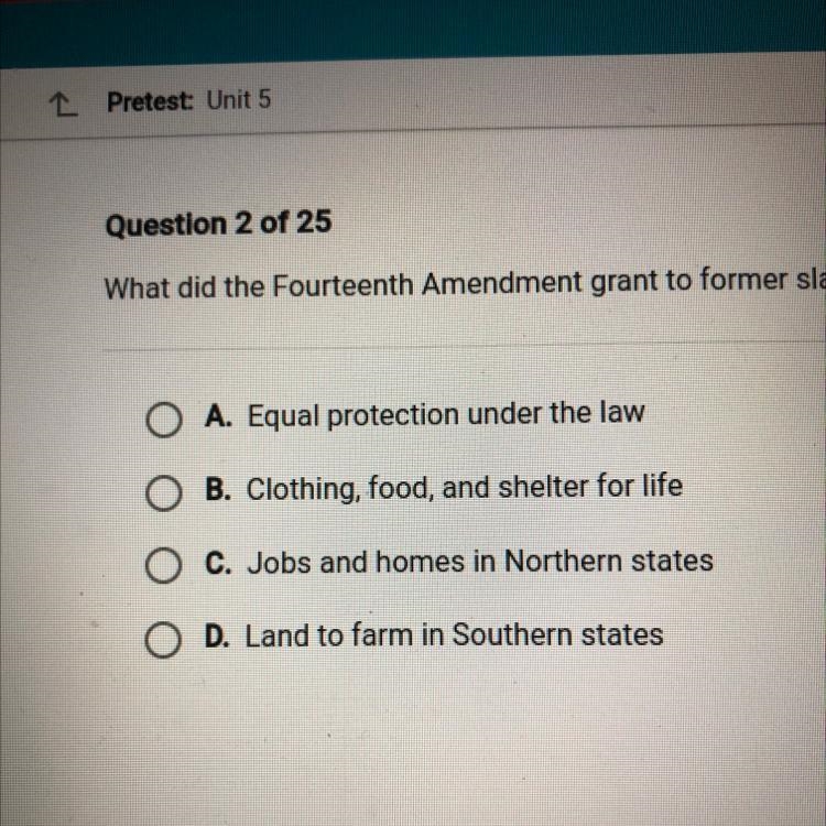 What did the fourteenth amendment grant to former slaves?-example-1