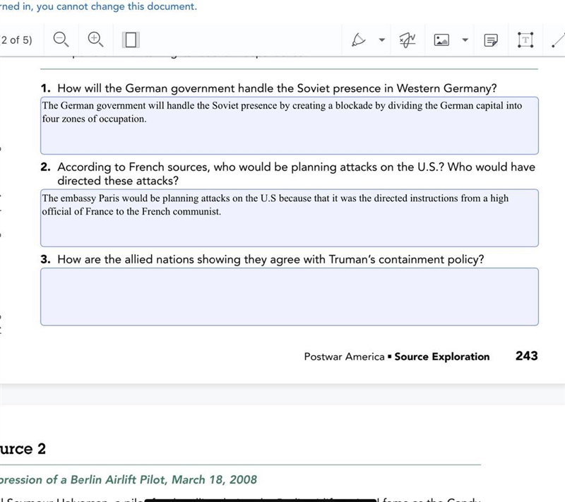 How did the allied nations show that they agreed with the Truman’s containment policy-example-1