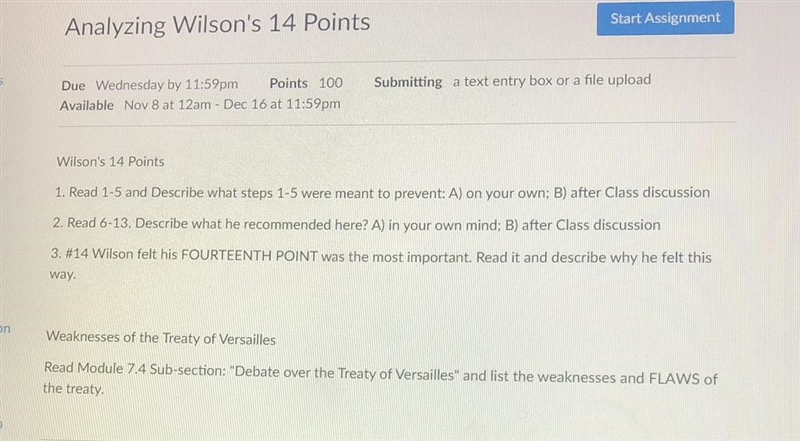 100 POINT TO WHOEVER ANSWER THE FASTEST Wilson's 14 Points 1. Read 1-5 and Describe-example-1