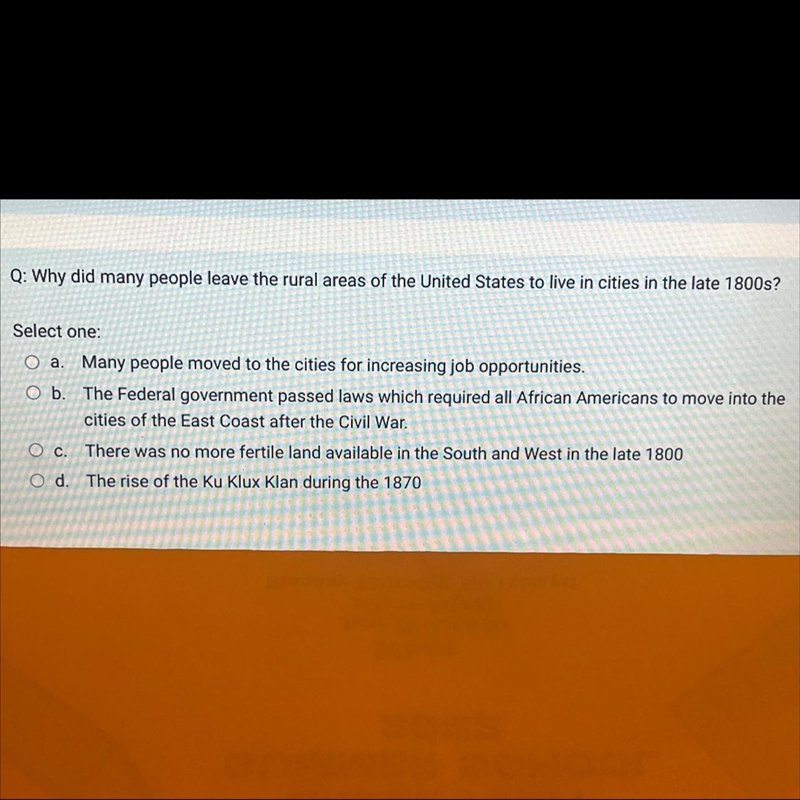 Why did many people leave the rural areas of the United States to live in cities in-example-1