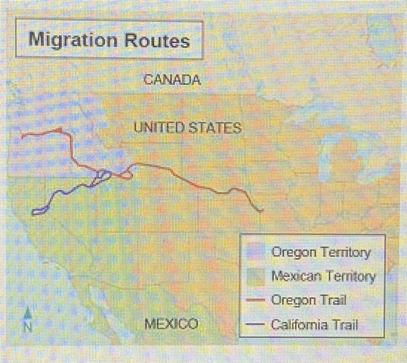 Help, timed please!! The map shows migration routes to the west. Which effect of the-example-1