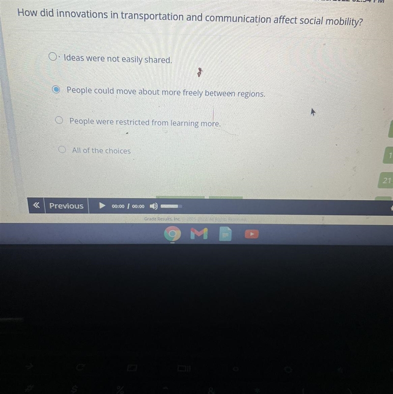 How did innovations in transportation and communication affect social mobility? O-example-1