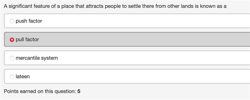 A significant feature of a place that attracts people to settle there from other lands-example-1