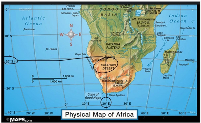 Study the map of southern Africa. Which of the following geographic features can be-example-1