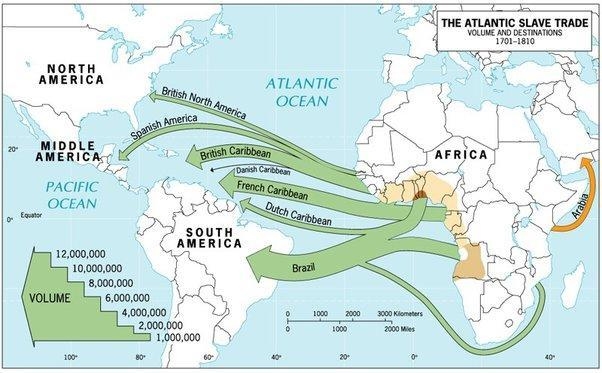 How many years did the Trans-Alantic slave last?-example-1