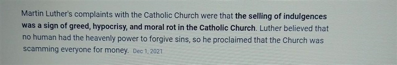 Why did Martin Luther criticize the Roman Catholic Church-example-1