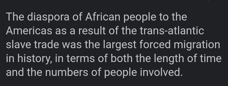 Describe the connection between the Atlantic Slave Trade and the African Diaspora-example-1