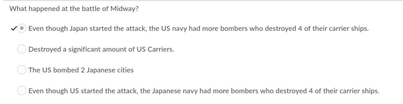 What happened at the Battle of Midway? Even though japan started the attack, the US-example-1