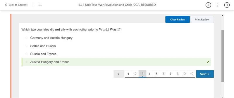 Which two countries did not ally with each other prior to World War I? Russia and-example-1