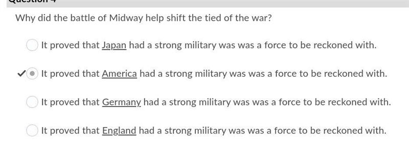 Why did the battle of Midway help shift the tied of the war? It proved that Japan-example-1