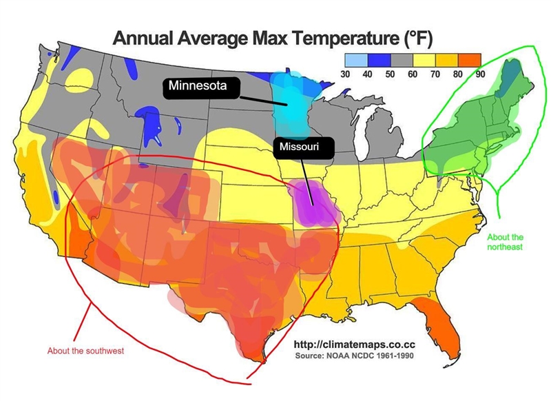 Which statement below can accurately be made after analyzing the map? A. the southwest-example-1