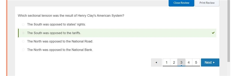 Which sectional tension was the result of Henry Clay's American System? The North-example-1