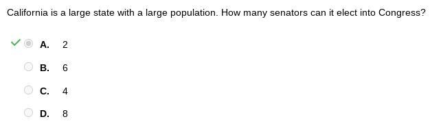 Th California is a large state with a large population. How many senators can it elect-example-1