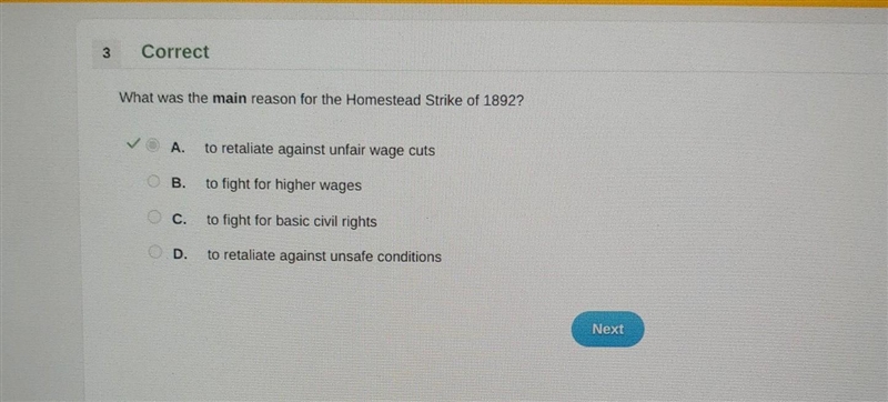 What was the main reason for the Homestead Strike of 1892?-example-1