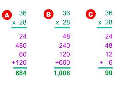 Choose the correct multiplication problem. A) A B) B C) C-example-1