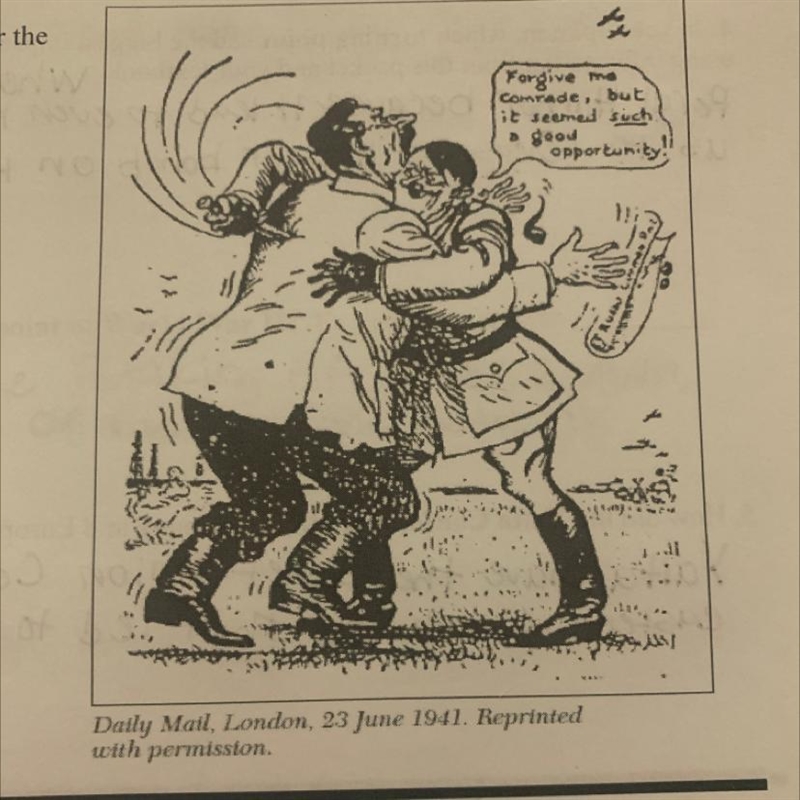 1. Who are the two individuals pictured in this cartoon? 2. Which event is this cartoon-example-1